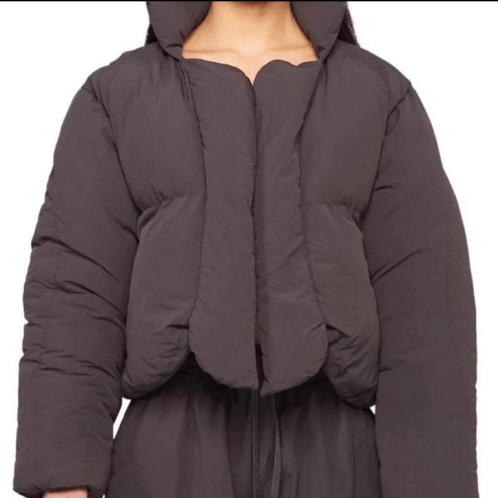 MY MUM MADE IT Bubble Open Puffer cropped gray Jacket Size S-M